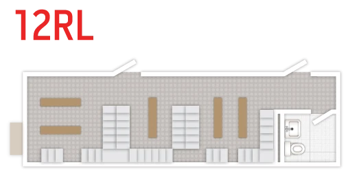 RediSuite 12x40 restroom and lockers floor plan rendering