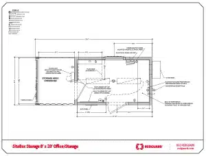 SiteBox 8x20 office storage floor plan
