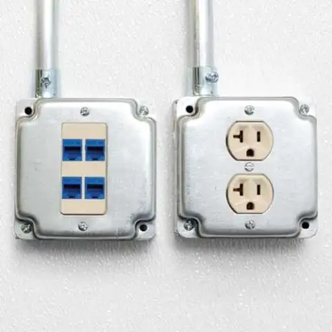 Ethernet and electrical outlets inside a SiteBox