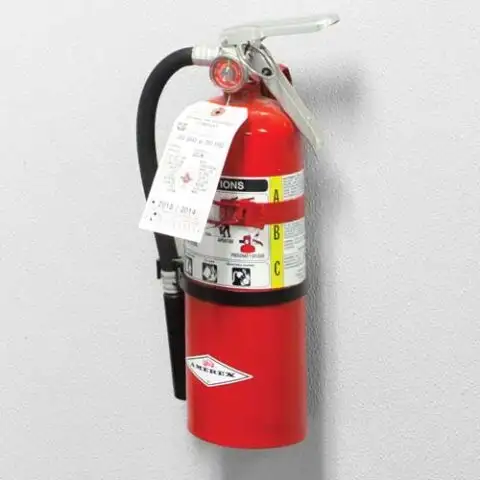 Fire extinguisher mounted inside a SiteBox