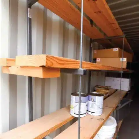 Shelving inside a SiteBox