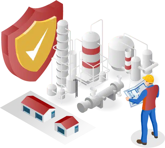 Shield with a check mark beside a facility representing API compliance