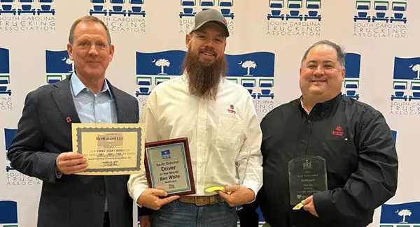 RedGuard team accepting a South Carolina trucking safety award