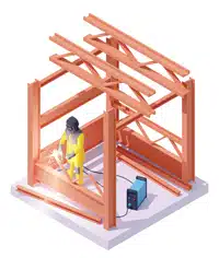 Illustration of a blast-resistant building frame