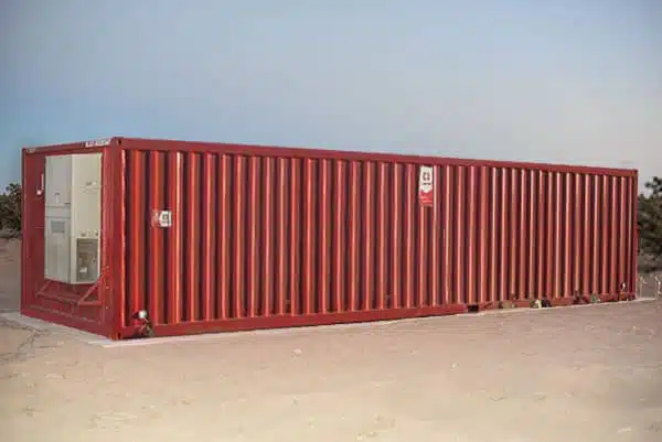 Unanchored 12x40 building at the blast test site