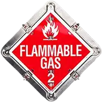 Flammable gas hazard placard