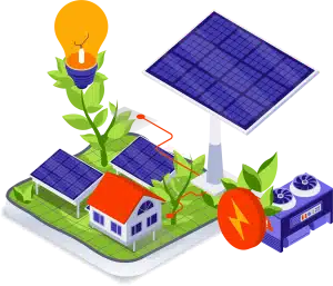 Illustration of solar panels